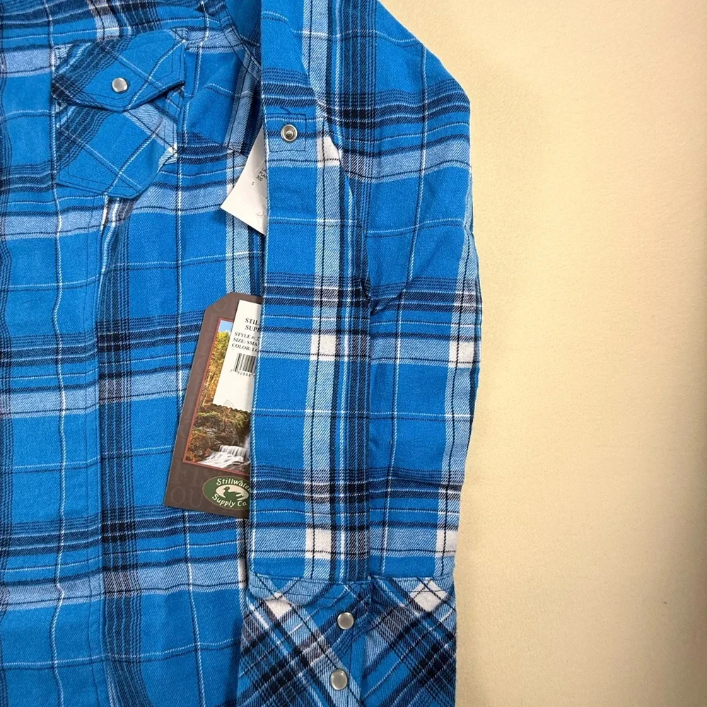 Stillwater Supply Co Blue Plaid Button-Up Western Shirt Womens NWT - Picture 4 of 13